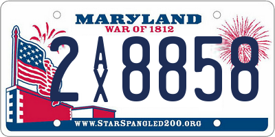 MD license plate 2AX8858