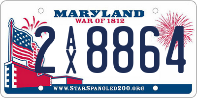 MD license plate 2AX8864