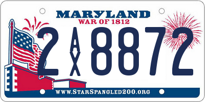 MD license plate 2AX8872