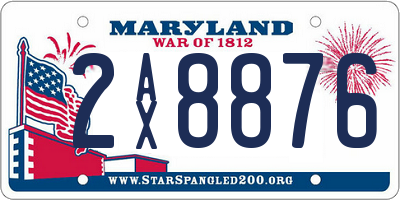 MD license plate 2AX8876