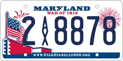 MD license plate 2AX8878