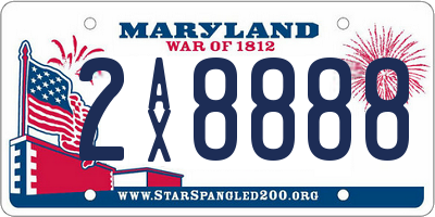 MD license plate 2AX8888