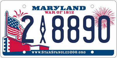 MD license plate 2AX8890
