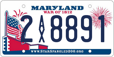 MD license plate 2AX8891