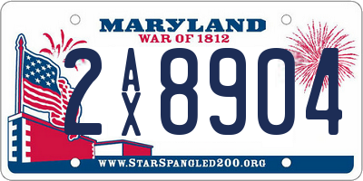 MD license plate 2AX8904