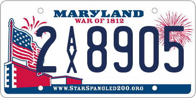 MD license plate 2AX8905