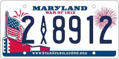 MD license plate 2AX8912