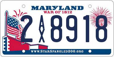 MD license plate 2AX8918