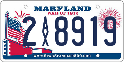 MD license plate 2AX8919