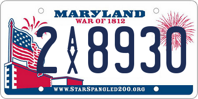 MD license plate 2AX8930