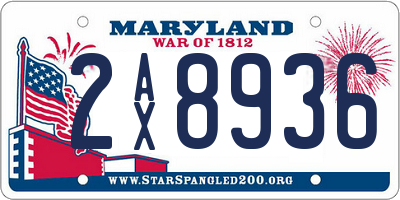 MD license plate 2AX8936
