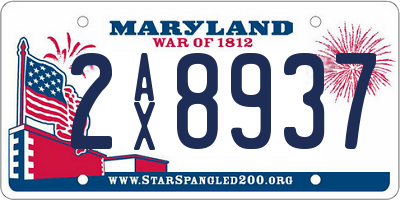 MD license plate 2AX8937