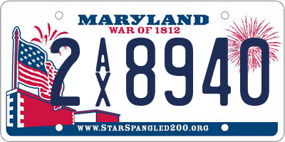 MD license plate 2AX8940