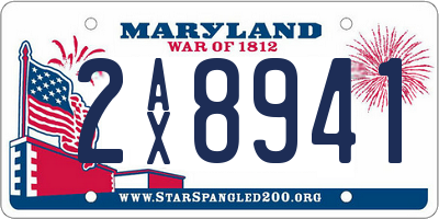 MD license plate 2AX8941