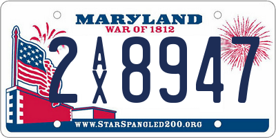 MD license plate 2AX8947