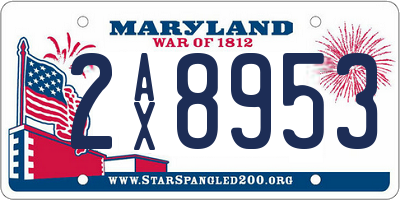 MD license plate 2AX8953
