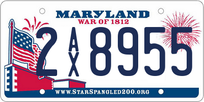 MD license plate 2AX8955