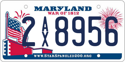 MD license plate 2AX8956