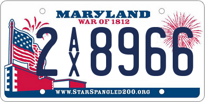 MD license plate 2AX8966