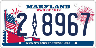 MD license plate 2AX8967