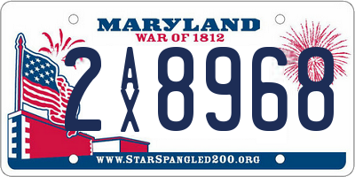 MD license plate 2AX8968