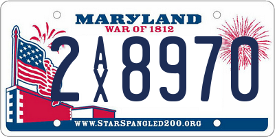 MD license plate 2AX8970