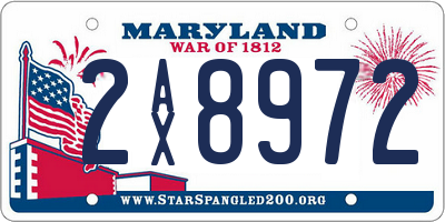 MD license plate 2AX8972