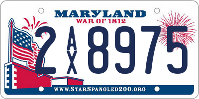 MD license plate 2AX8975