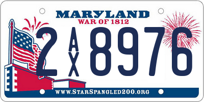 MD license plate 2AX8976