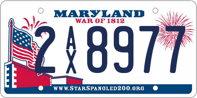 MD license plate 2AX8977