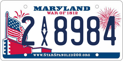 MD license plate 2AX8984