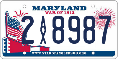 MD license plate 2AX8987