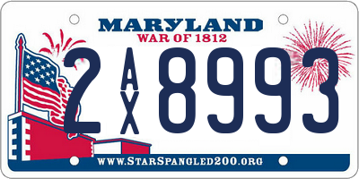 MD license plate 2AX8993