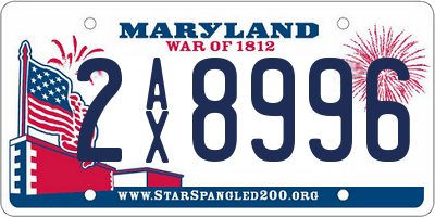 MD license plate 2AX8996