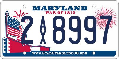 MD license plate 2AX8997