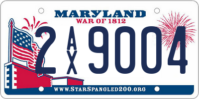 MD license plate 2AX9004