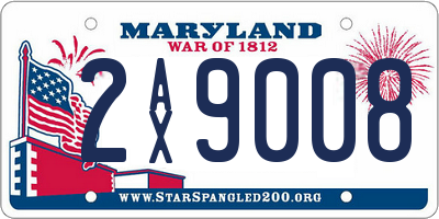 MD license plate 2AX9008