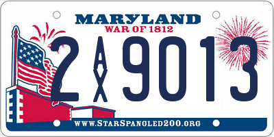 MD license plate 2AX9013