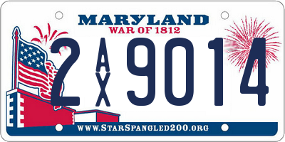 MD license plate 2AX9014