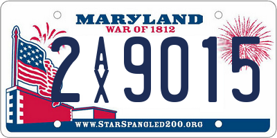 MD license plate 2AX9015