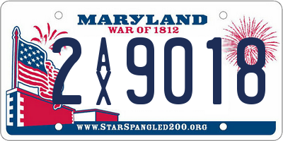 MD license plate 2AX9018