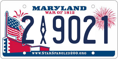 MD license plate 2AX9021