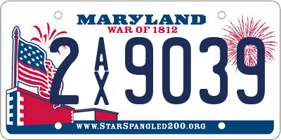 MD license plate 2AX9039