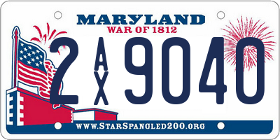 MD license plate 2AX9040