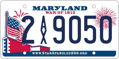 MD license plate 2AX9050