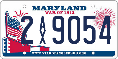 MD license plate 2AX9054