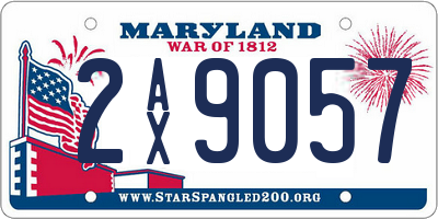 MD license plate 2AX9057