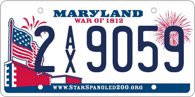 MD license plate 2AX9059