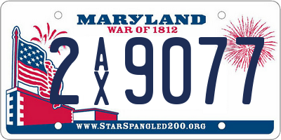 MD license plate 2AX9077