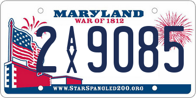 MD license plate 2AX9085